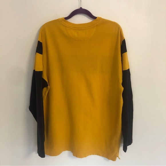 VTG CHAPS Ralph Lauren Men Navy/Mustard Yellow V-Neck Long Sleeve T-Shirt - Picture 5 of 8